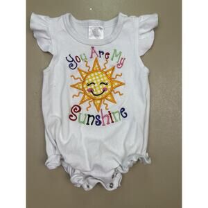 Baby Girl Sunshine Romper NOLA Blanks White Embroidered Bodysuit 3-6M Cute